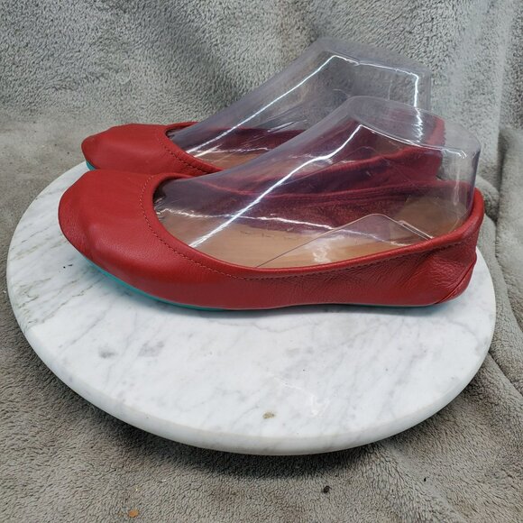 Tieks Shoes Womens 6 Red Leather Foldable Ballet Flats *Read* - Picture 1 of 8